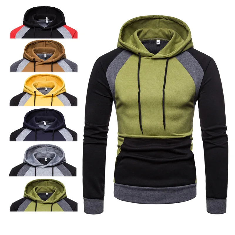 

Spring wear men's color guard Korean version casual shoulder sleeve hoodie long sleeve coat