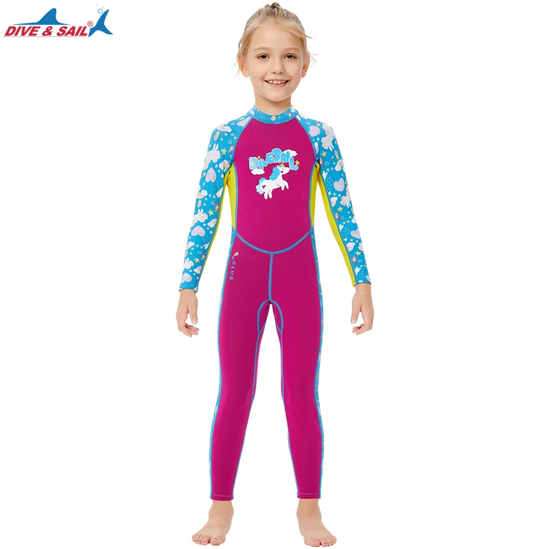 

Kids Wetsuit,Thermal Full Wetsuit 2.5mm Neoprene One Piece Long Sleeve Wet Suits Full Swimsuit for Girls Boys and Toddler