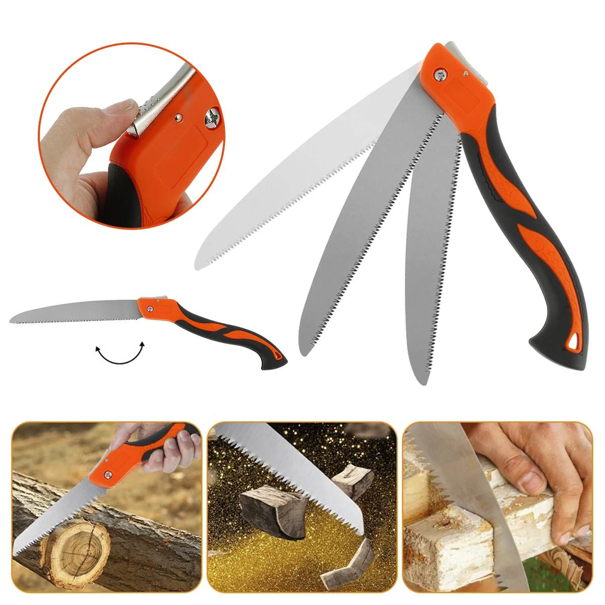 

Folding Hand Saw 10 Inch Hand Saw with Safety Lock Adjustable Angle Tree Pruning Saw Ergonomic No-Slip Hand Saw for Woodworking