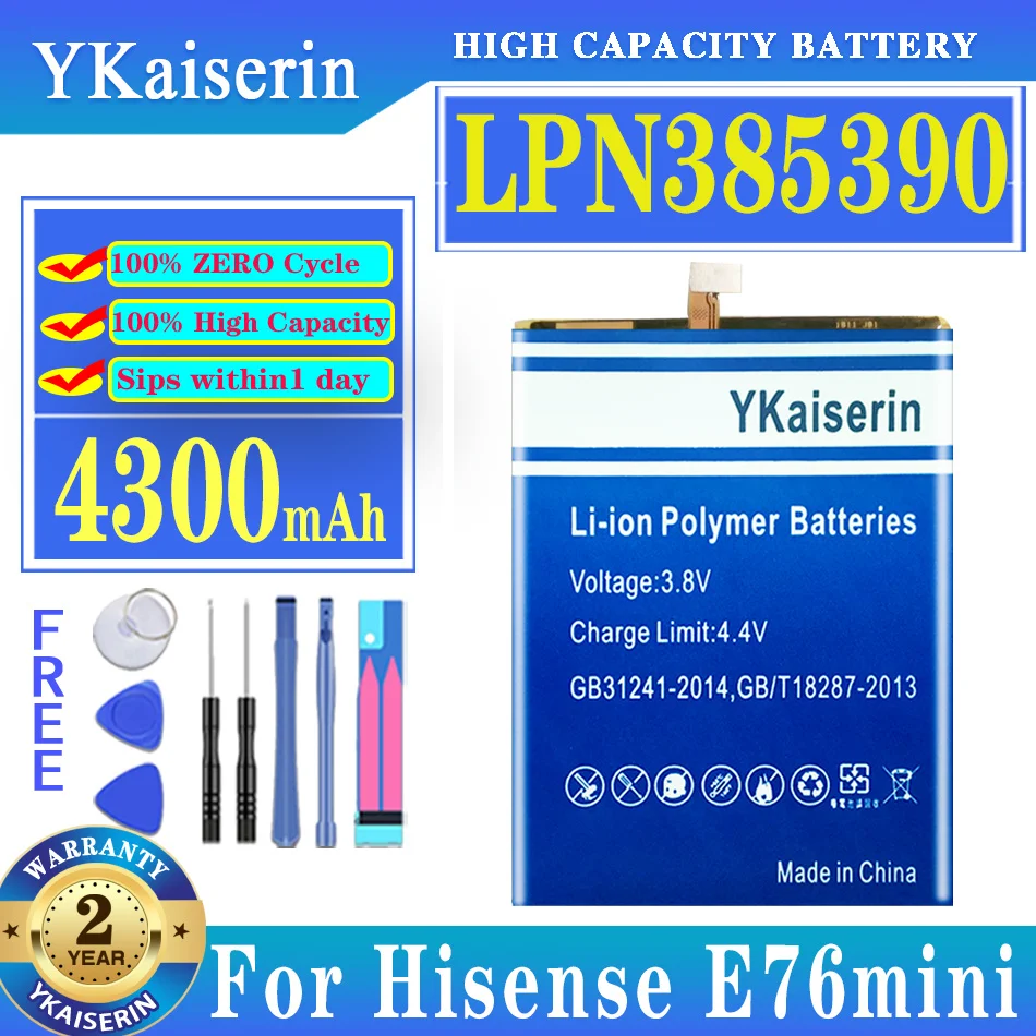 

YKaiserin Battery LPN385390 LPN385390A 4300mAh For Hisense E76mini E76 mini Mobile Phone Batteries
