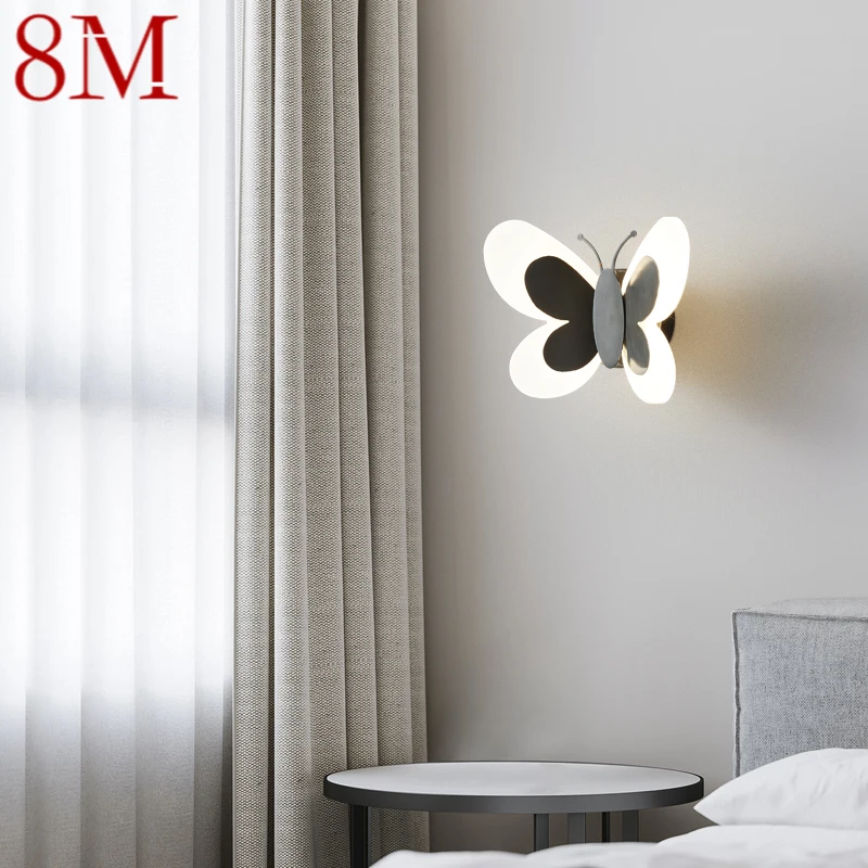 

Черное Латунное Бра в форме бабочки для помещений, LED лампа, 3 цвета, реалистичный креативный настенный светильник для кровати, гостиной, Дек...
