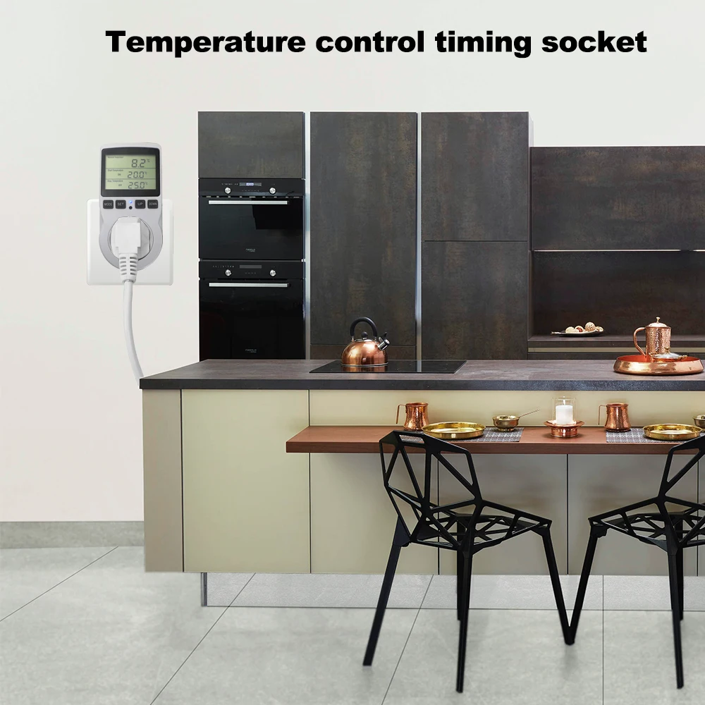 Minco Heat Digital Thermostat Socket Temperature Controller With Timer Switch Sensor for Incubator Underfloor Heating Mat Pad |