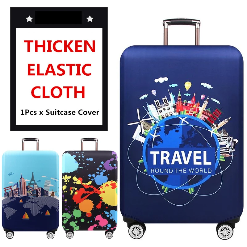 

18-22inch New York Paris Iron Thicken Luggage Protective Cover Trolley Baggage Travel Bag Cover Elastic Protection Suitcase Case