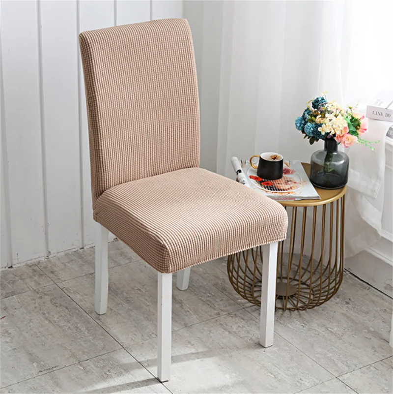 

Solid Color Plaid Dirty Resistant Househood Elastic Chair Cover Soft Comfortable High Quality Plaid Velvet Chair Cover