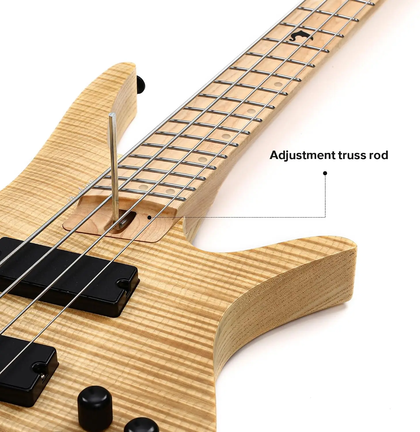 Фото Электрогитара Batking Travel Headless Bass, 4 струны, фиксированный бридж, с чехлом для переноски №3