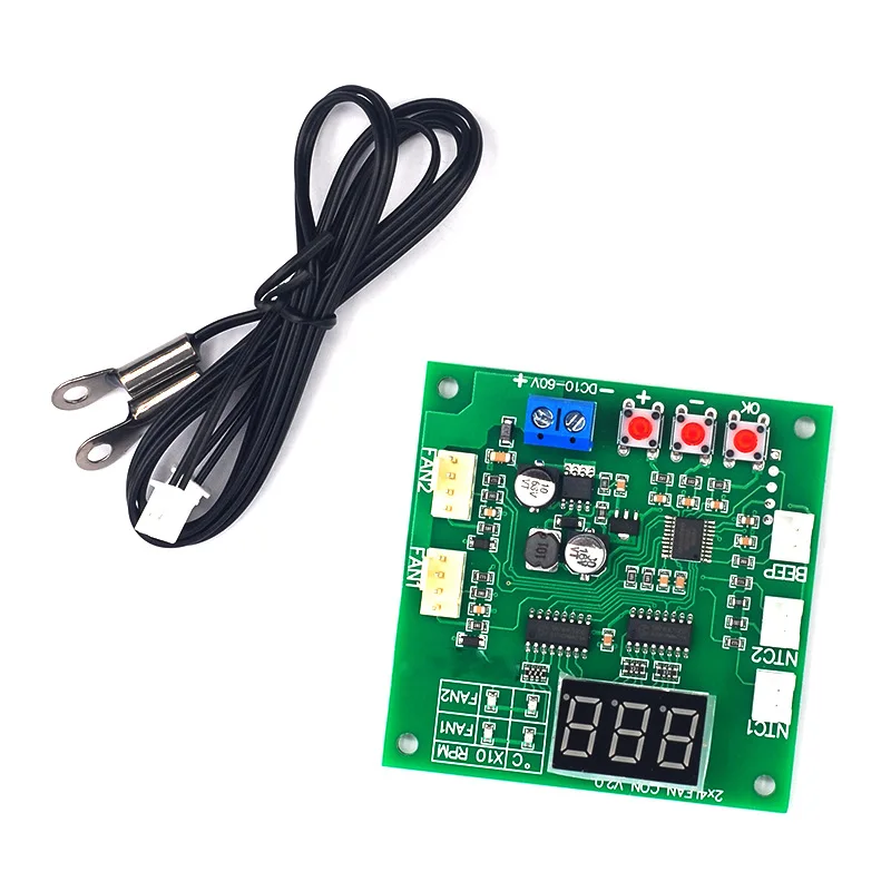 Двухсторонний теплоотвод PWM четырехпроводной вентилятор регулятор температуры 12 В 24 в 48 в дисплей скорости температуры стоп-плата сигнализации