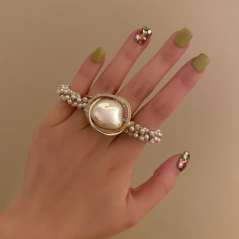 Женские эластичные резинки для волос с большим жемчугом модные в Корейском стиле