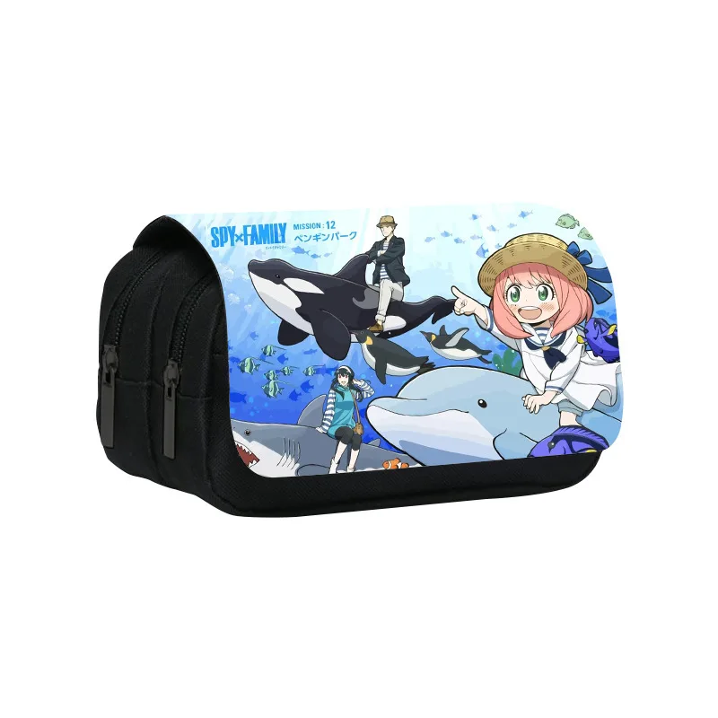 

Spy Play House Around Primary and Middle School Students Double-layer Pencil Case Kindergarten Printed Cartoon Stationery Bag