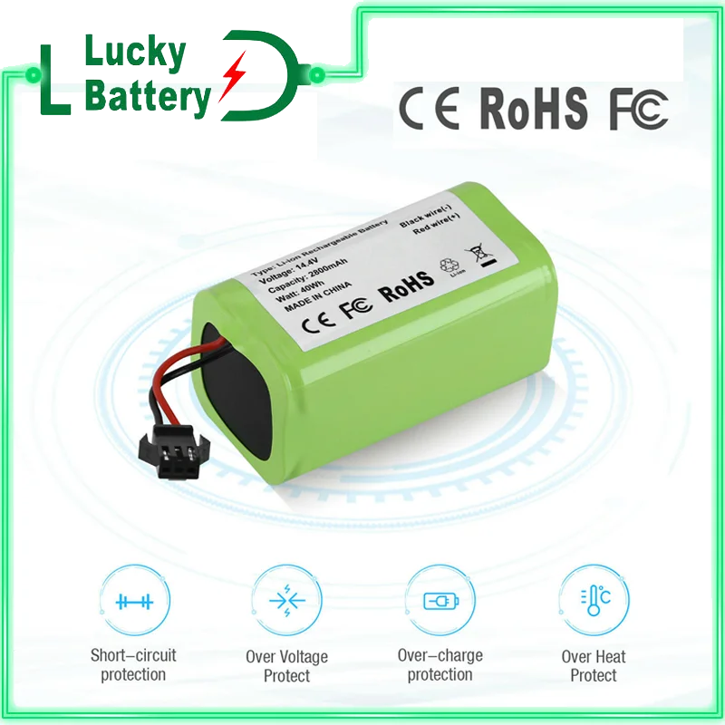 

14.4V 2800mAh Li-ion battery for Cecotec Conga Excellence 950 1092 Ecovacs Deebot DN621 601/605 Eufy RoboVac 35C Panda i7 V710
