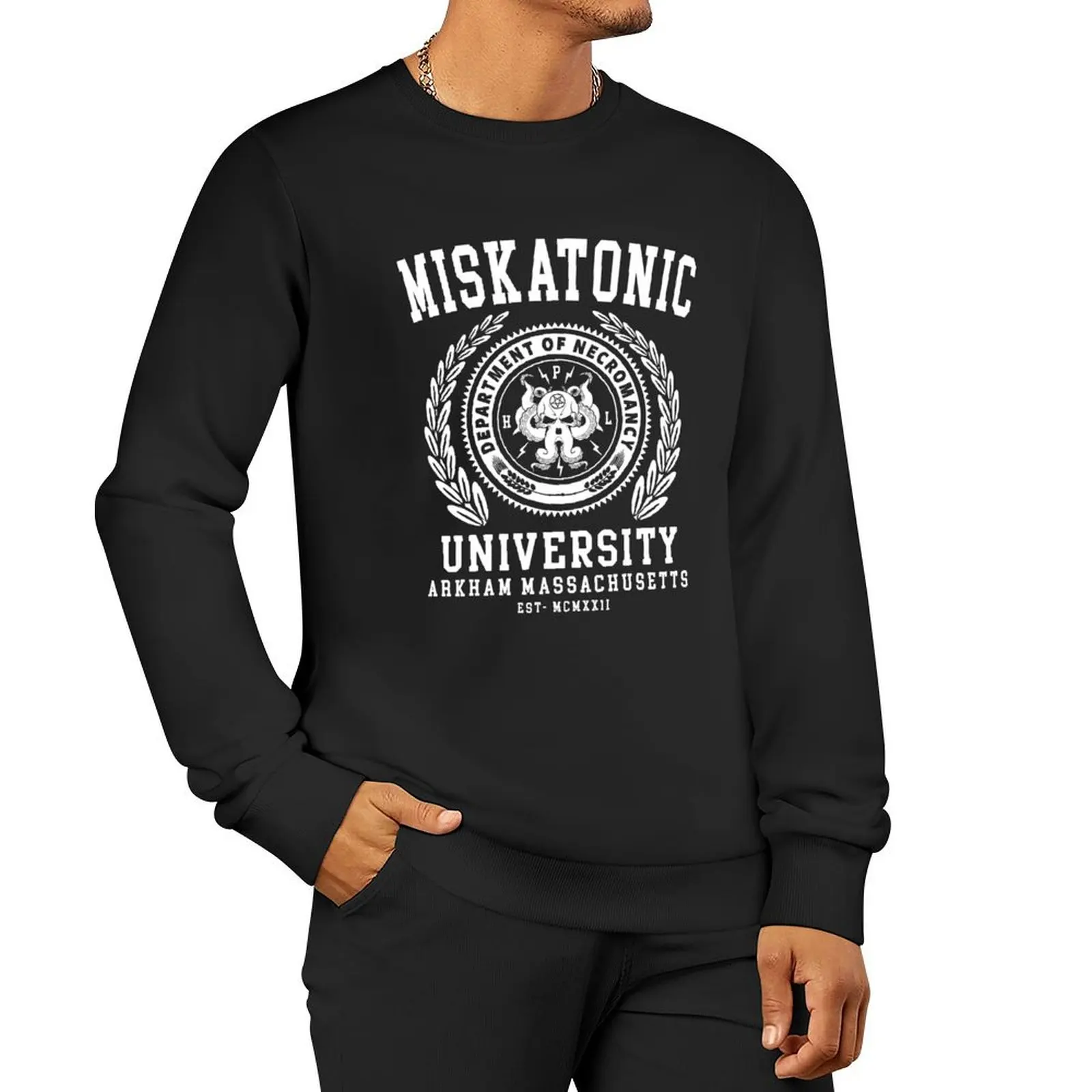 CTHULU AND LOVECRAFT - пуловер MISKATONIC UNIVERSITY с капюшоном одежда в стиле аниме осенние новинки
