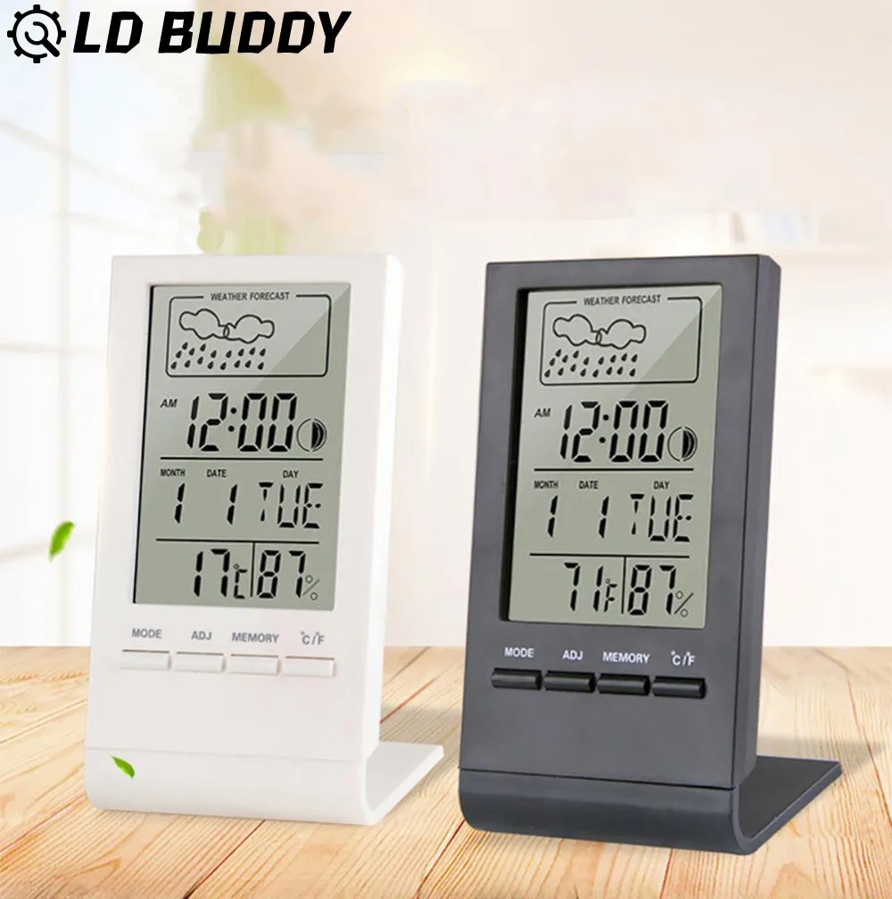 

Electronic Temperature Hygrometer New LCD Digital Weather Station Bedroom Baby Humidity Meter And Indoor Thermometer With Clock