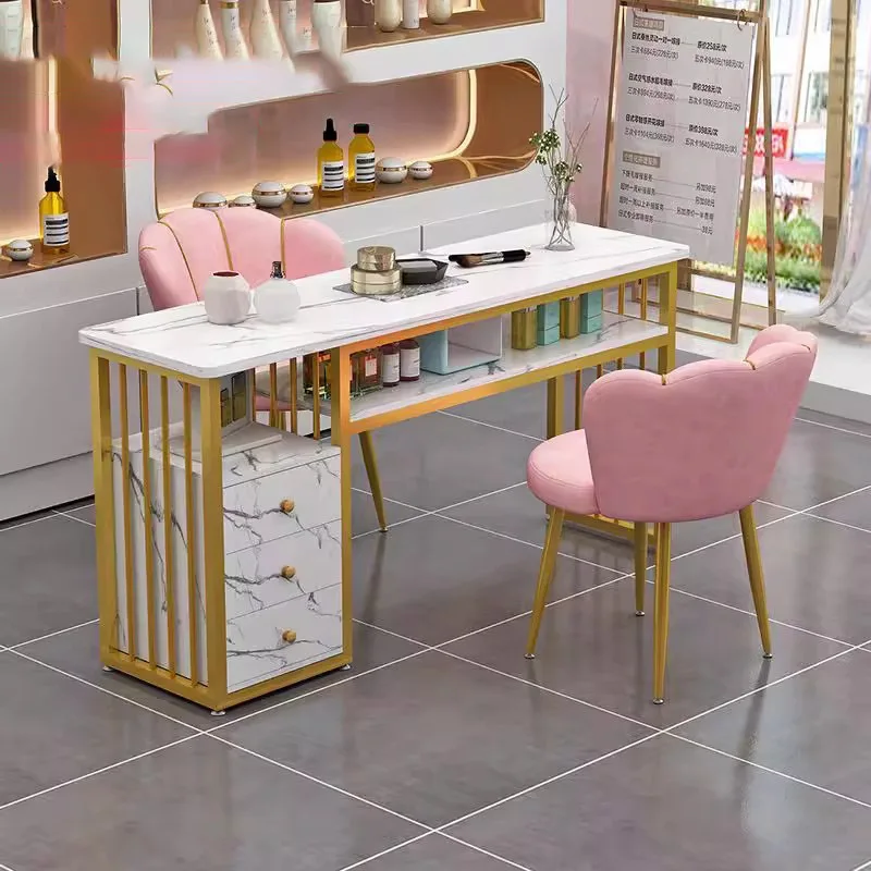 Профессиональный маникюрный стол мрамор изысканный сервис белый для гостиной