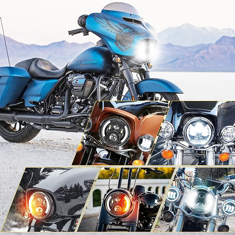 Сертифицированный 7-дюймовый мотоциклетный фонарь с номером E mark фара