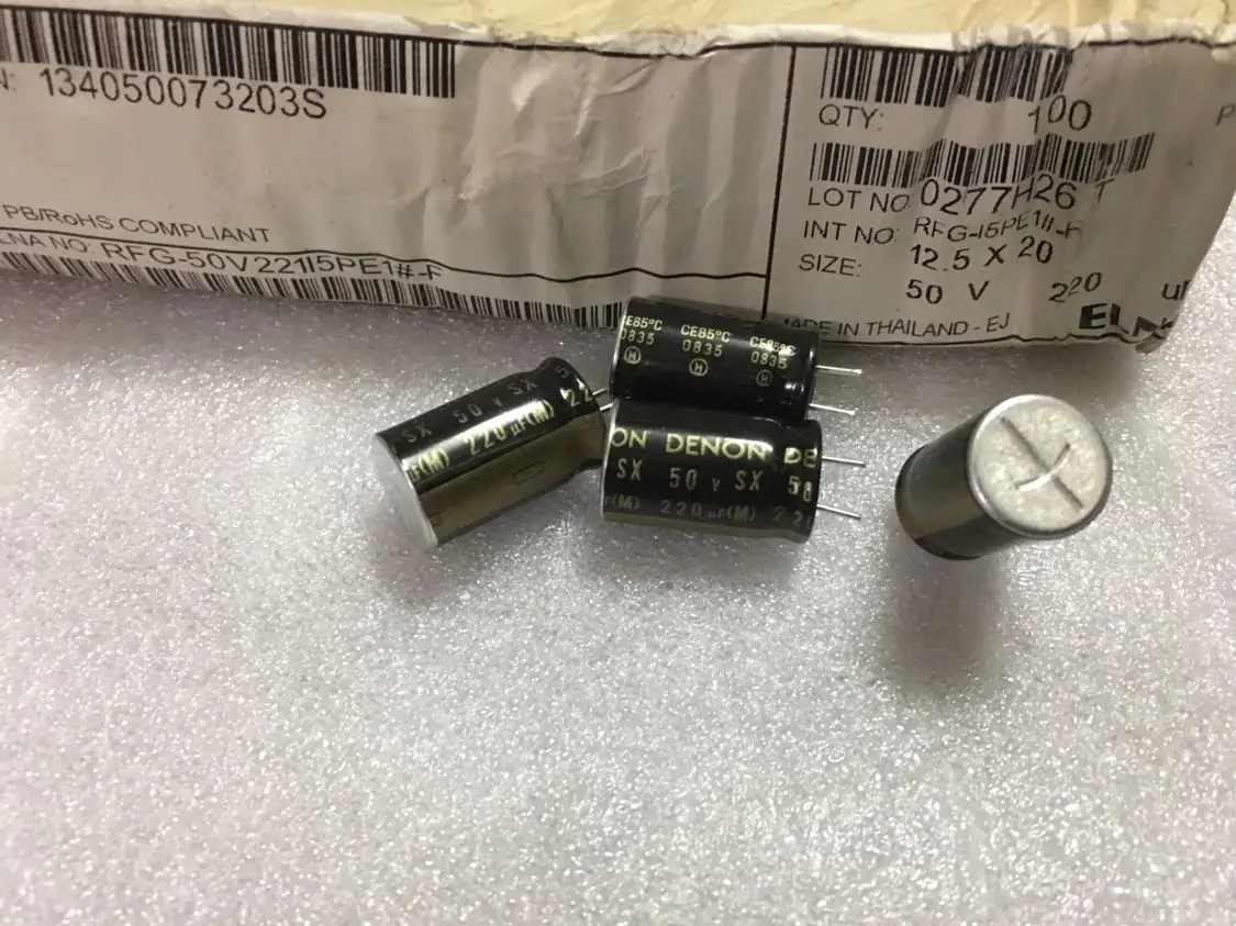 20pcs/lot original ELNA 50V220UF 12x20 DENON SX bare head copper pin gold word audio capacitor free shipping