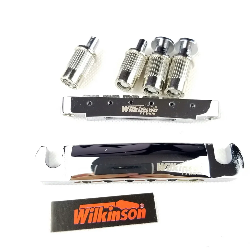 Оригинальный мост для электрогитары Wilkinson Chrome Silver Tune-O-Matic Style гитары Lespaul LP SG WOGT1 +