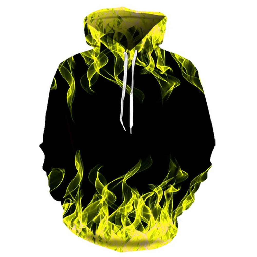 2023 New Colorful Flame Hoodie 3d Fluorescence Sweatshirt Men/Women Autumn And Winter Coat Clothing funny Jacket black Hoodies