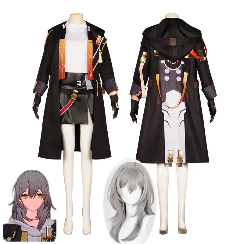 

Female Trailblazer Cosplay Anime Honkai Honkai Star Rail Costume Suit Women Fancy Dress Trench Outfit Wig Halloween Party Cos