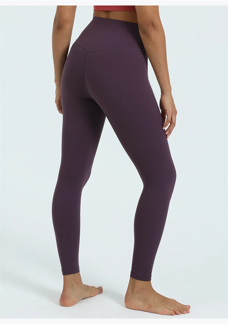 Solid Color Soft Women Yoga Legging Workout Training High Waist Sports Pants Fitness Trousers Gym Moisture Wicking Compression