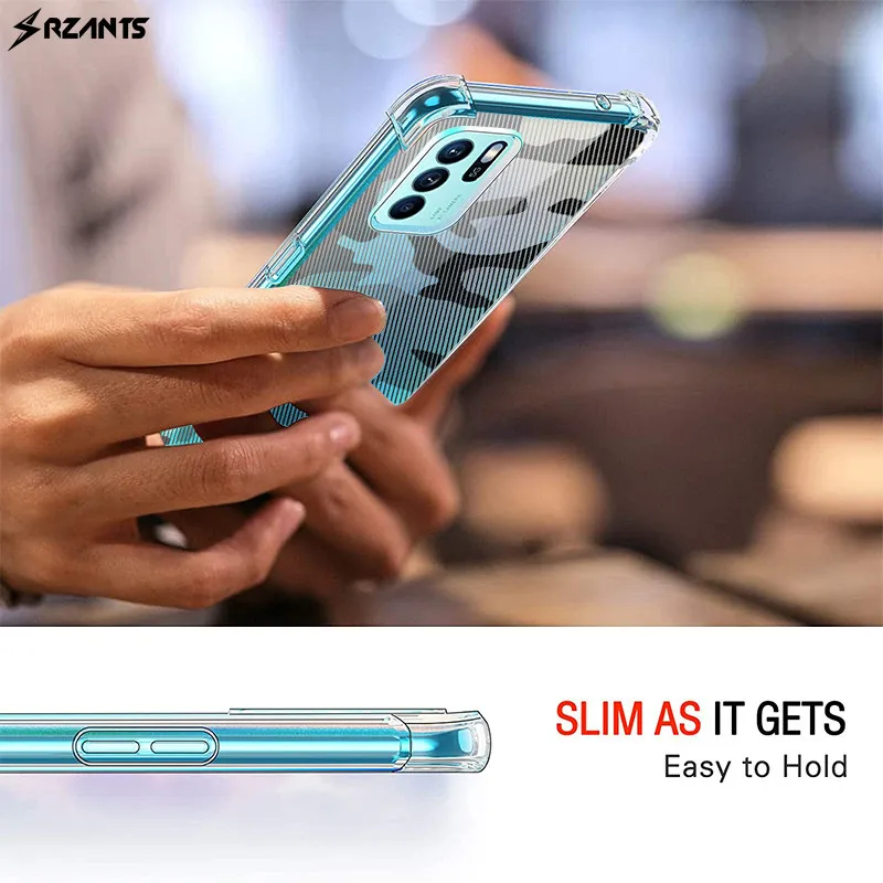 

Rzants Case For OPPO Reno 6 Z 5G Four Cornor Strong Shockproof Half Clear Camouflage Cover