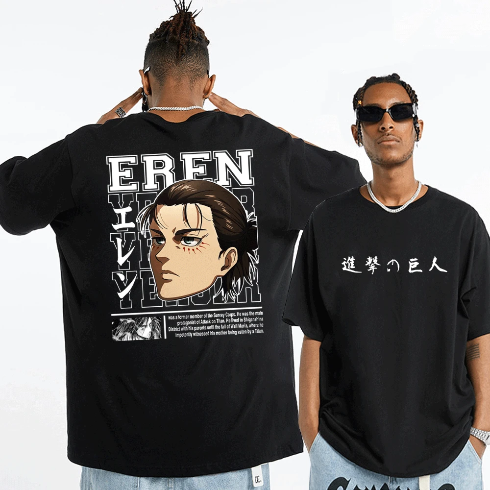 

Japanese Anime Attack on Titan Levi Ackerman Eye Punk T Shirt Tops Summer Harajuku Oversized Gothic Short Sleeve Tshirt Men's