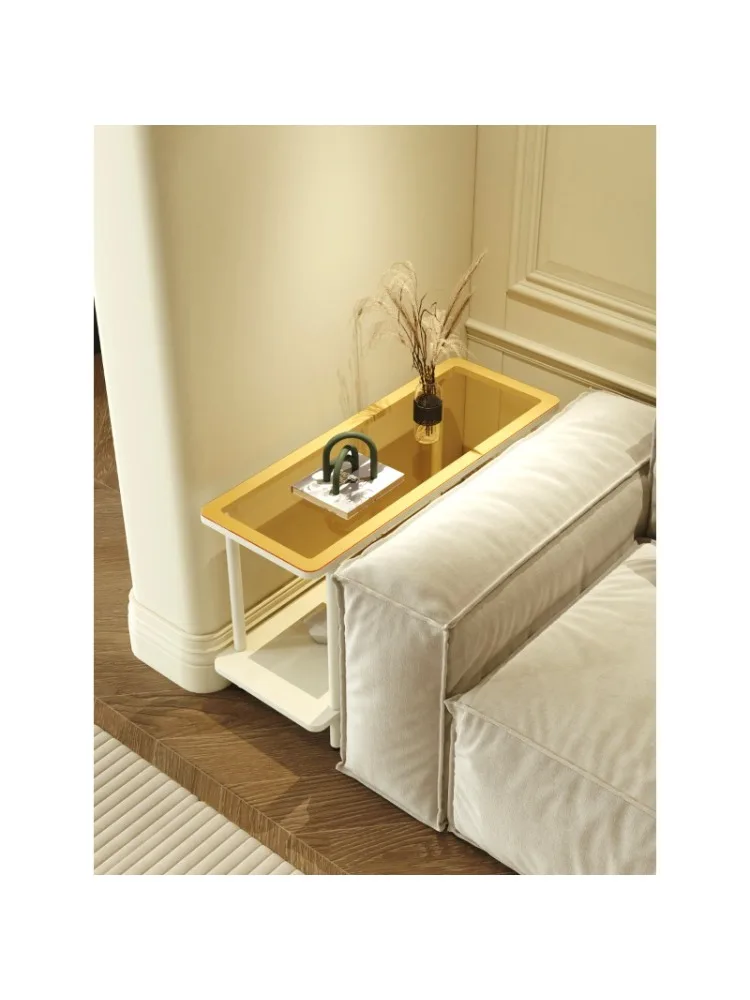 Роскошный боковой столик диван чайный кремовый стиль квадратный узкий простой