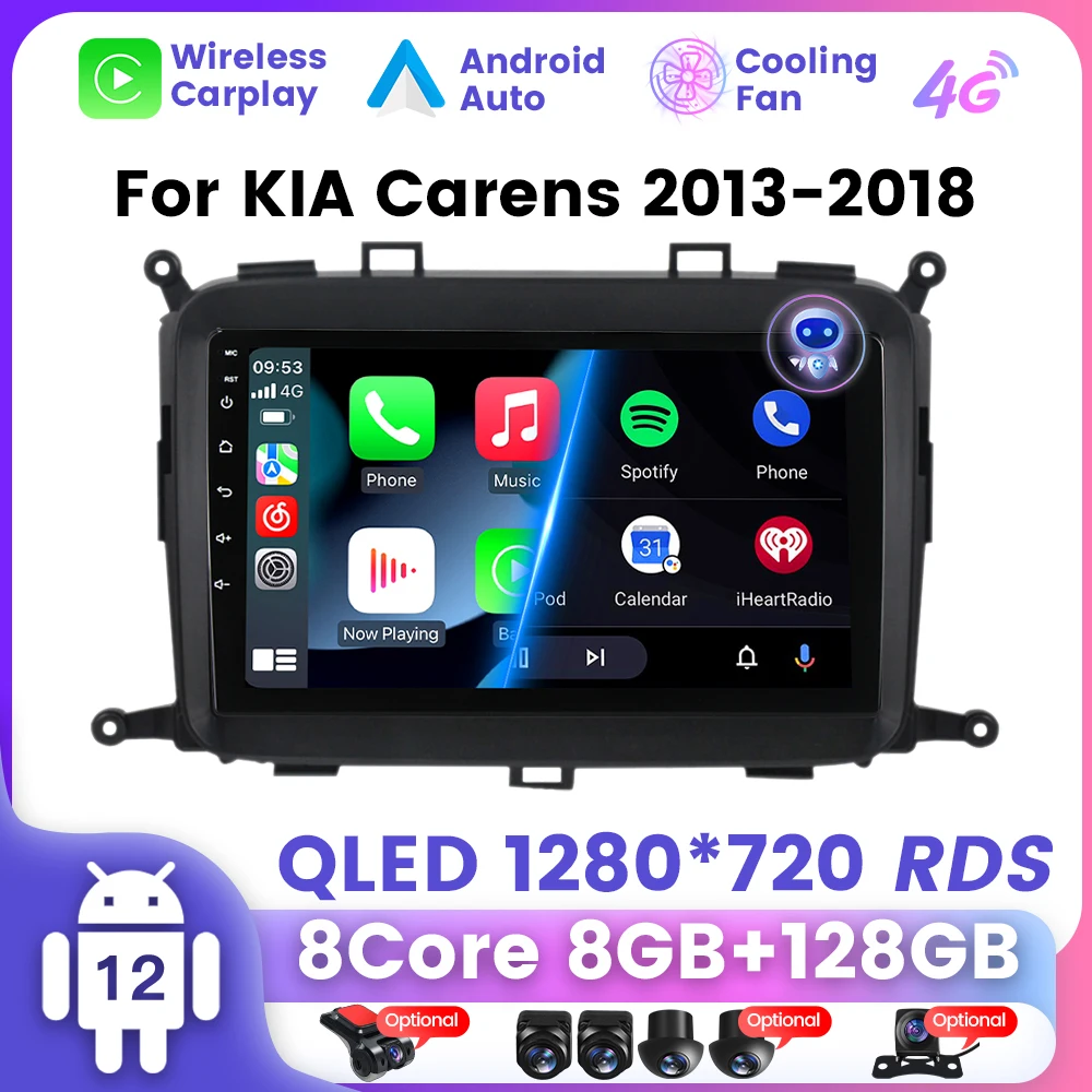 2Din Андроид Авто Магнитола Навигация GPS для KIA Carens 2013 2014 2015 2016 2017 2018 Мультимедийный Видеоплеер Carplay 4G WIFI включен.
