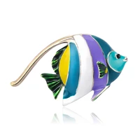 tulx enamel fish brooches for women and men cute sea animal brooch coat scarf pin clip accessories jewelry