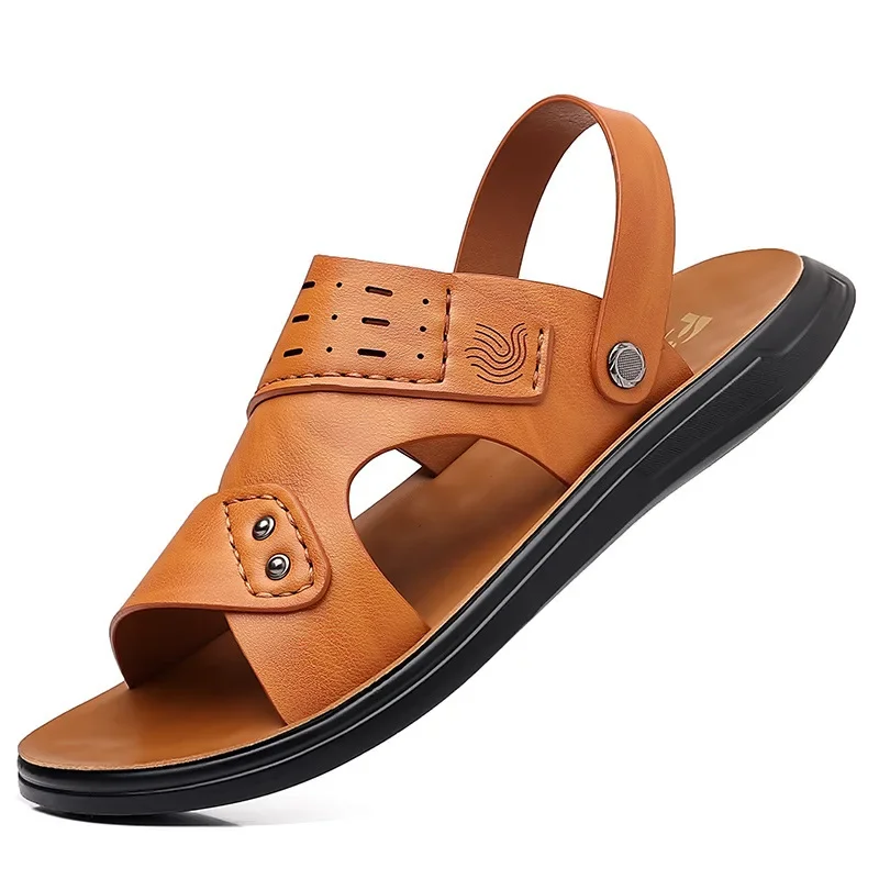 Сандалии пляжные дышащие для мужчин Рабочая обувь из воловьей кожи среднего и