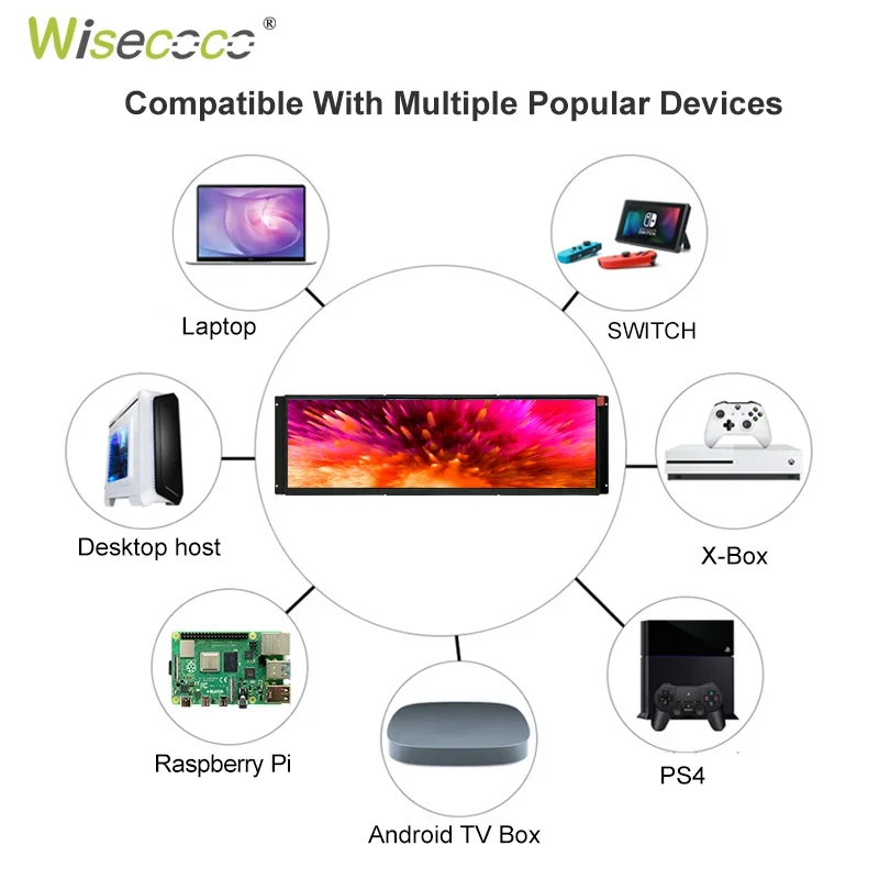 Портативный монитор Wisecoco 14 5 дюйма 2560x72 0 2K IPS двойная колонка ПК вспомогательный