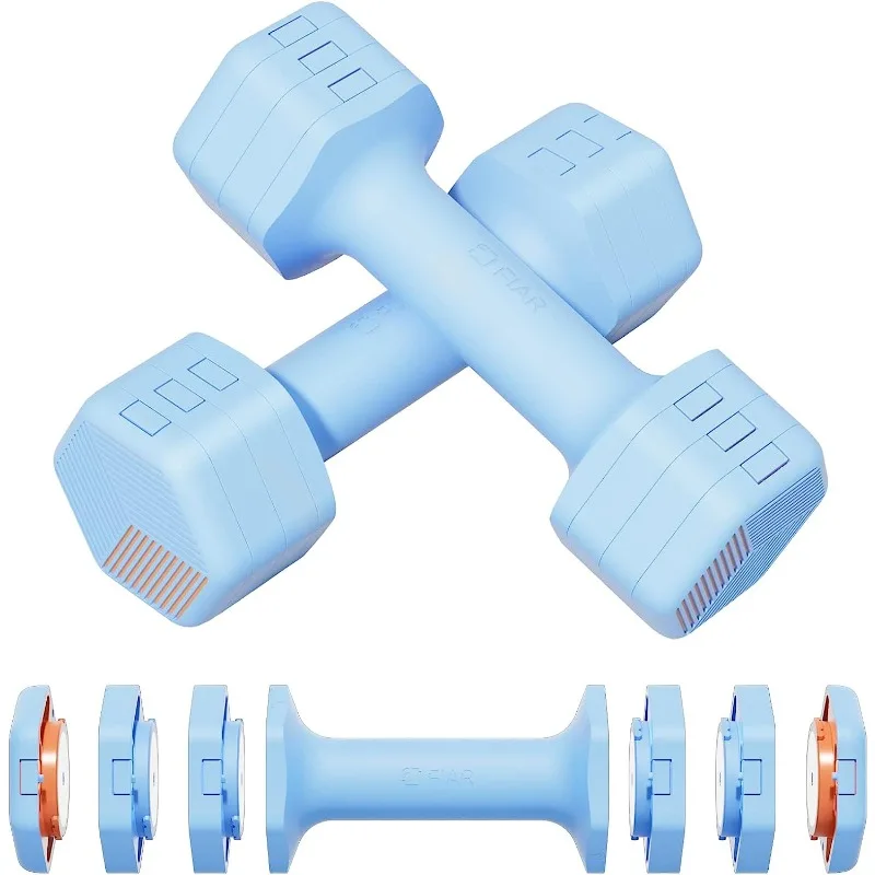 

Fiar Adjustable Weight Dumbbells Set- A Pair 4lb 6lb 8lb 10lb (2-5lb Each) Free Weights Set for Home Gym Equipment Workouts