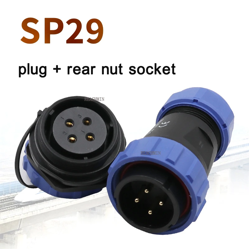 SP29 авиационный штекер задняя гайка гнездо IP68 водонепроницаемый кабель проводной