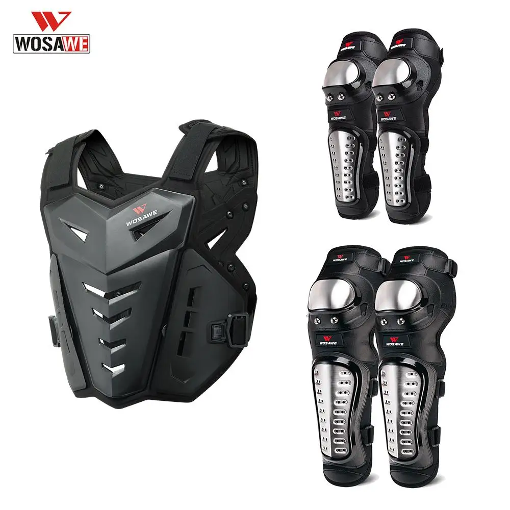 

WOSAWE Adult Motorcycle Dirt Bike Body Armor Protective Gear Chest Back Protector Protection Vest for Skiing Skate Snowboard