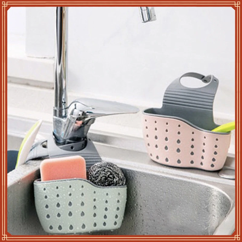

2023NEW Kitchen Accessories Utensils Organizer Adjustable Snap Sink Soap Sponge Holder Kitchen Hanging Drain Basket Kitchen Gadg