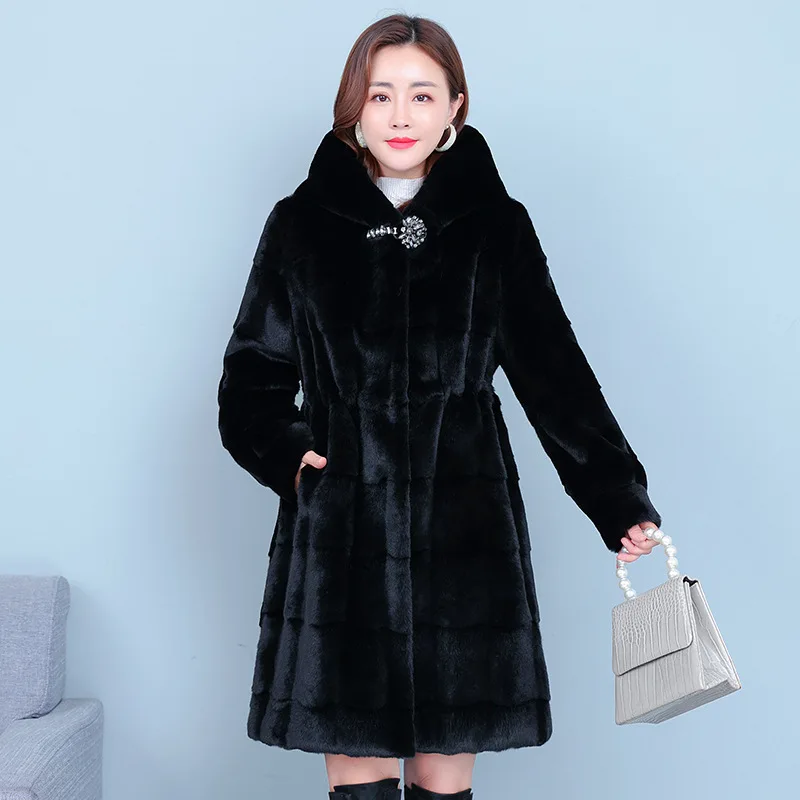 Top Fashion Women's Winter Coats Women Jacket Fur Thick Winter Office Lady Other Fur Yes Real Fur Long Coat enlarge