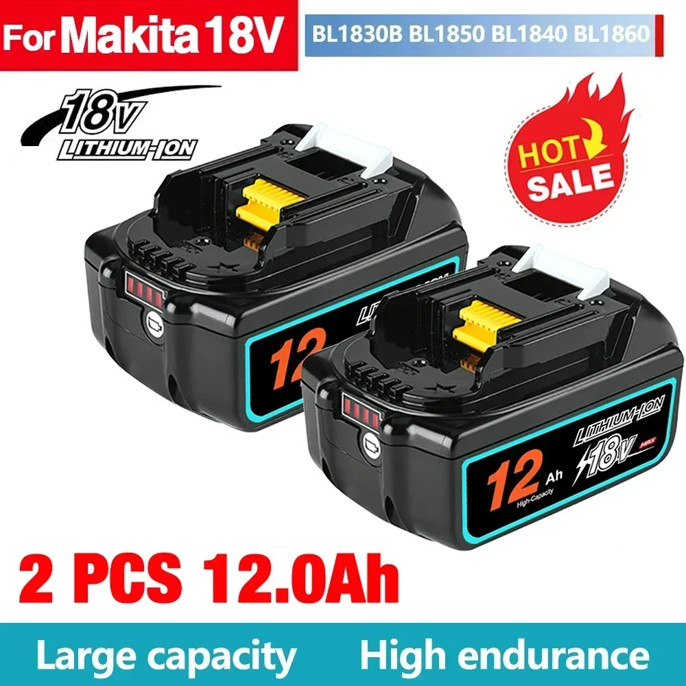 Оригинальный Makita 12Ah/8Ah/6Ah для 18V батарея BL1830B BL1850B BL1850 BL1840 BL1860 BL1815 запасная литиевая