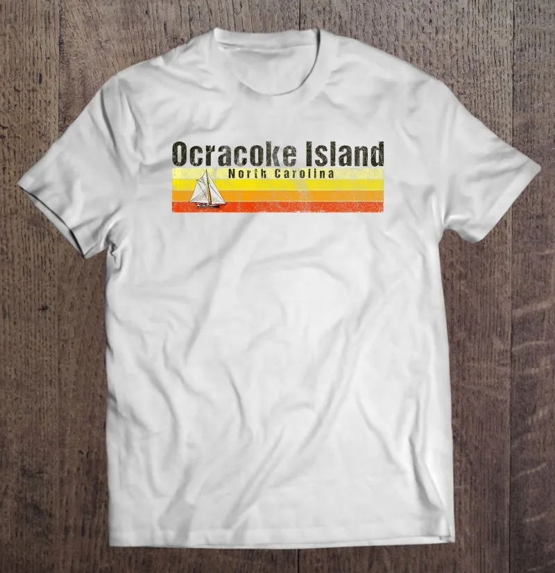 

Пляжная футболка Ocracoke Island Nc в винтажном стиле для мужчин, футболка оверсайз, эстетическая одежда, рубашки для мужчин