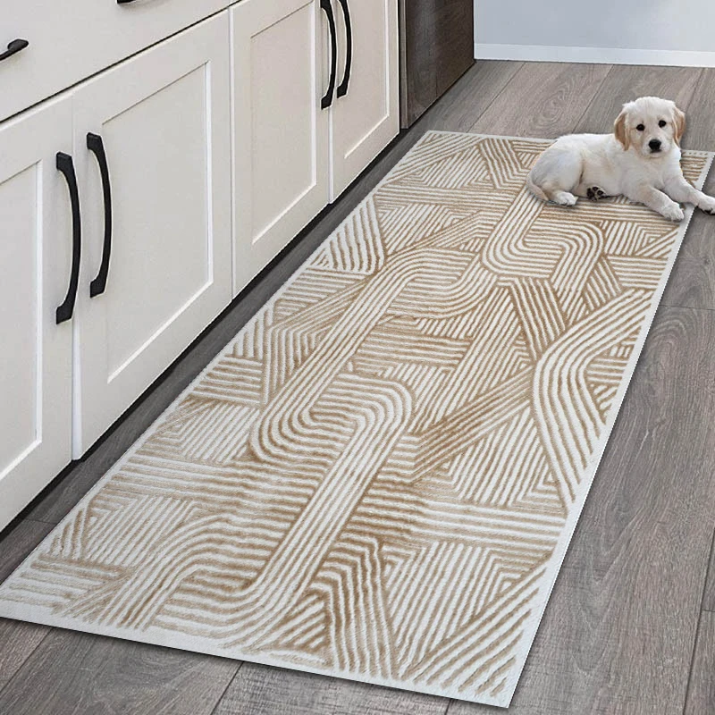 

Модный простой Дизайнерский ковер в скандинавском стиле для прихожей, длинный дверной коврик в полоску, Современный художественный Домашний Декоративный Напольный Коврик