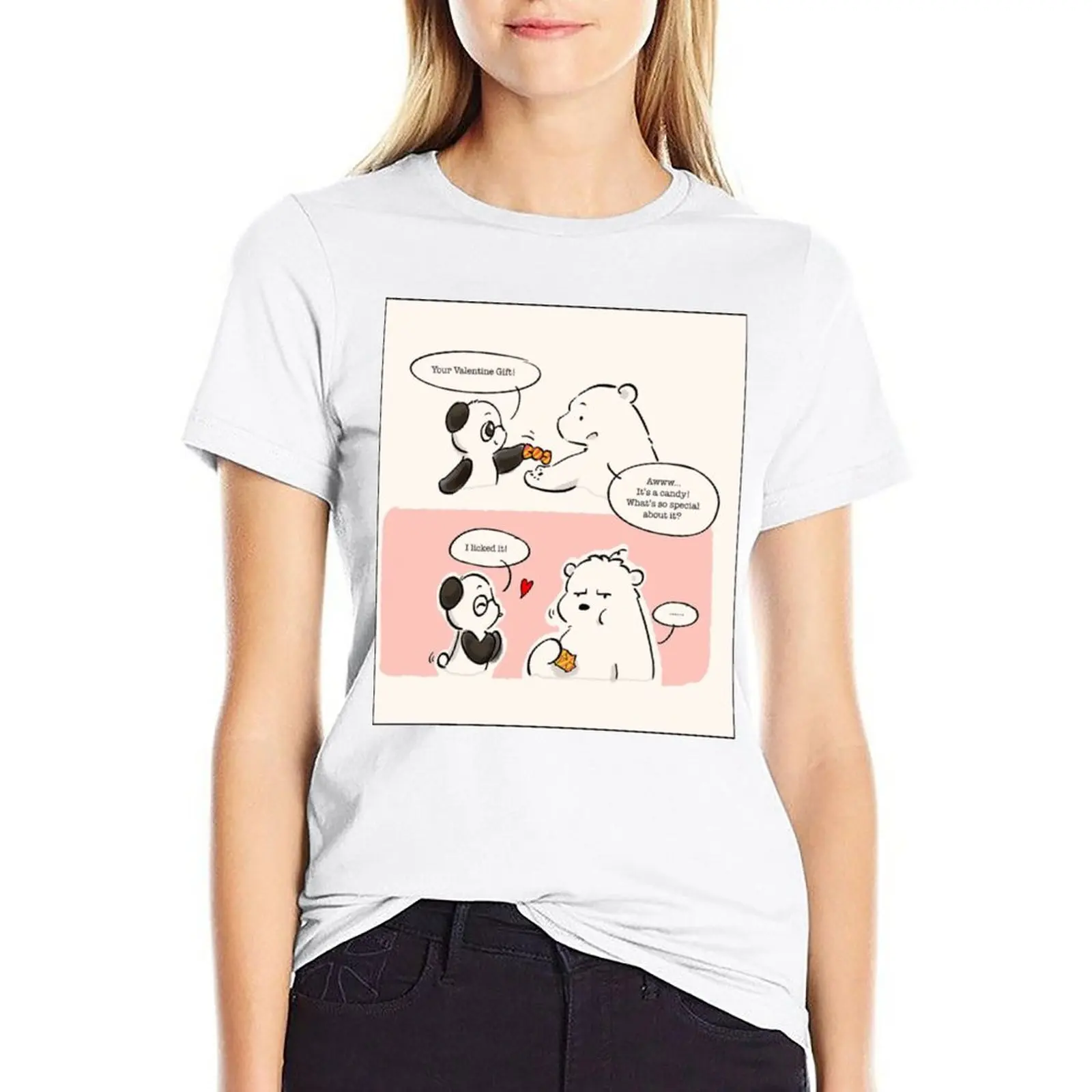 

Funny Conversation Tshirt Kawaii Cute Manga Aesthetic Short Sleeve Ladies Cotton T Shirt Trendy Large Size Tee Shirt