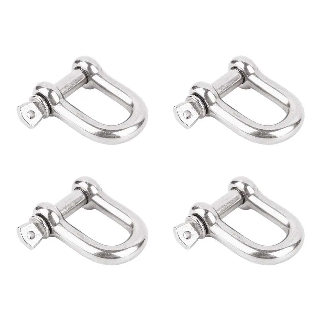 

4pack lot D-Type Stainless Steel Shackle For Wide Range Of Uses Easy To Use Buckle D-type Design