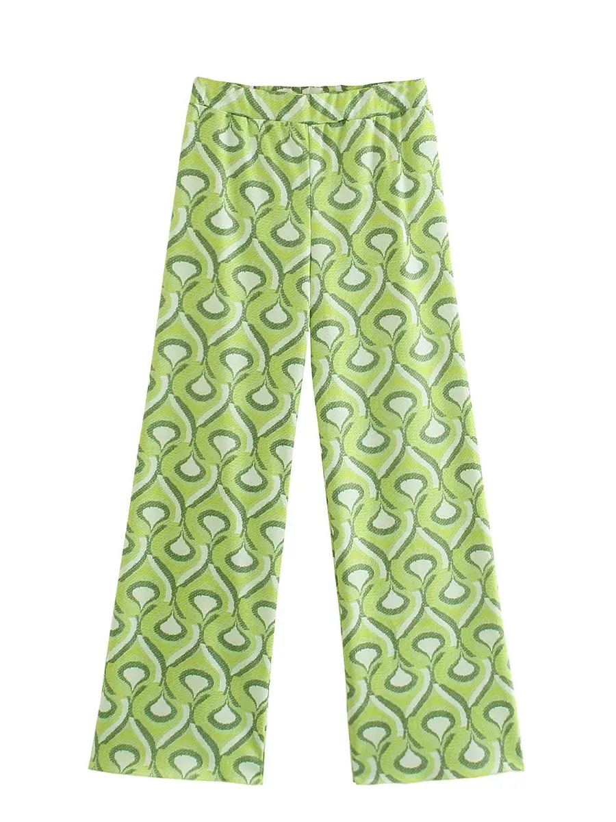 Винтажный Зеленый геометрический женский костюм KONDALA 2022 длинные рубашки