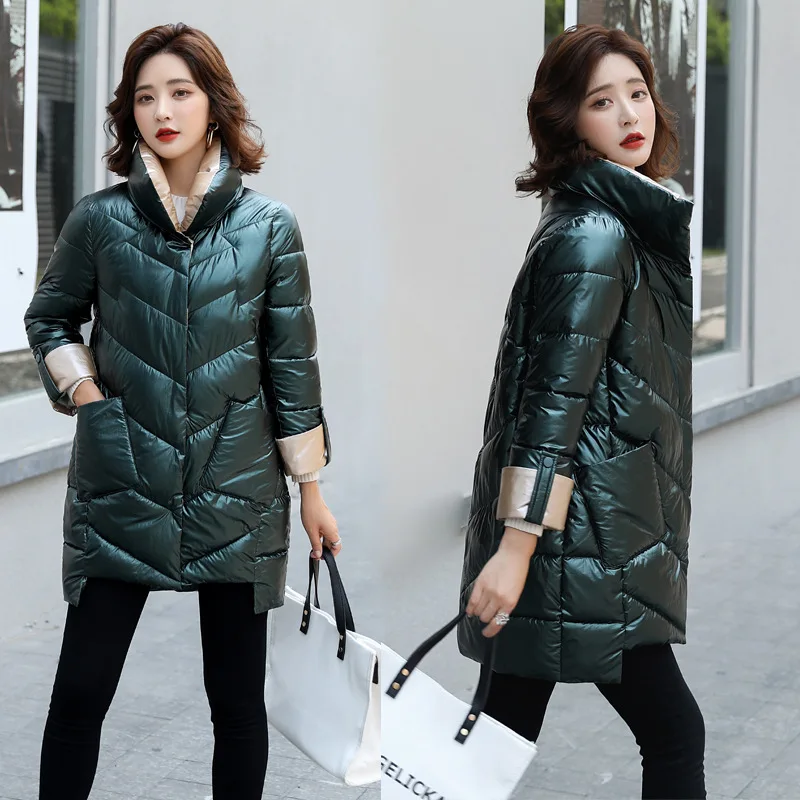 Women Coat Long Hooded Outwear Thick Cotton Padded Parka Female Basic Solid Coats Overalls with Pockets New Winter Down Jacket