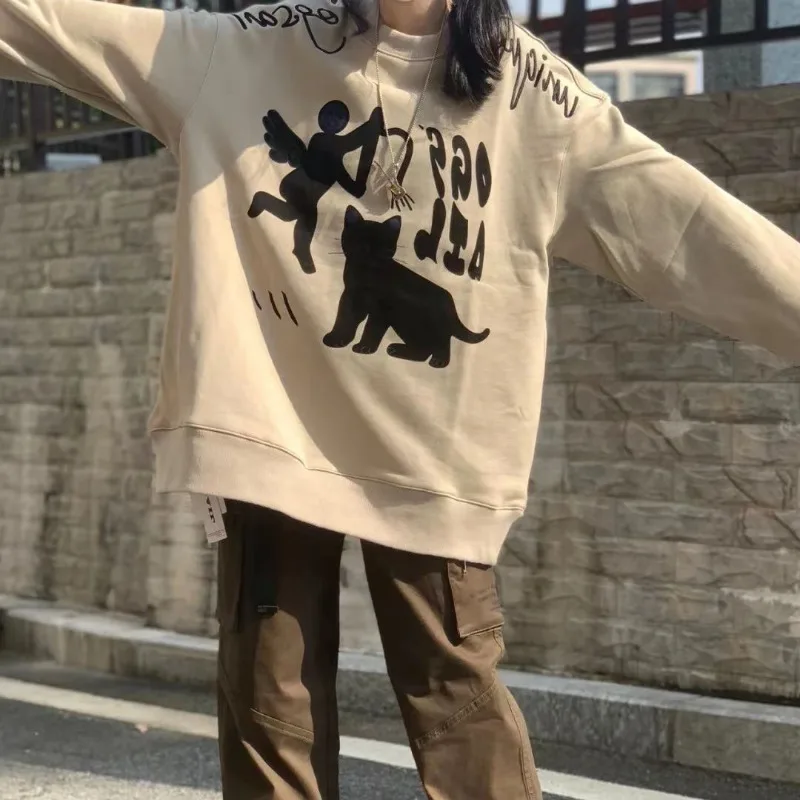 

Женский свитшот в стиле ретро, с принтом букв