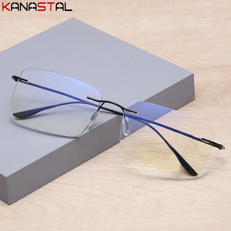 

Men Cut Edge Eyeglasses Frames Auto Zoom Elderly Eyewear Optical Blue Light Blocking Lens Myopia Prescription Reading Glasses
