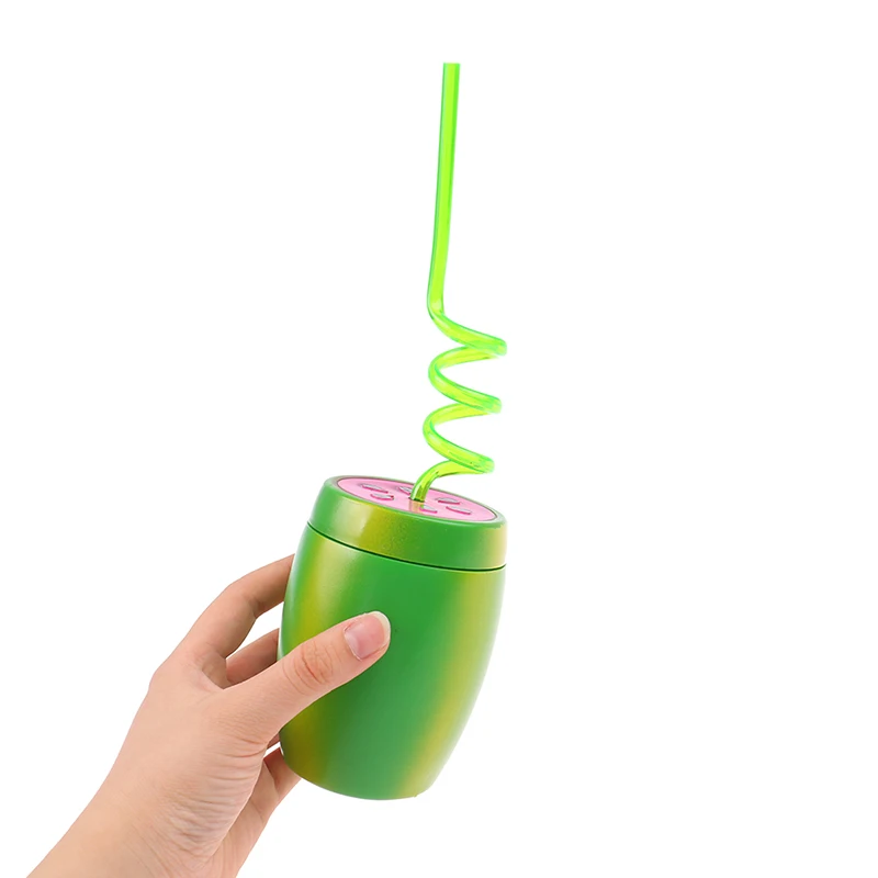 

Creative Watermelon Shape Drinking Cups Bar Decoration Party Cup with Straw Wine Beer Juice Goblets Drinkware Cocktail Glasses