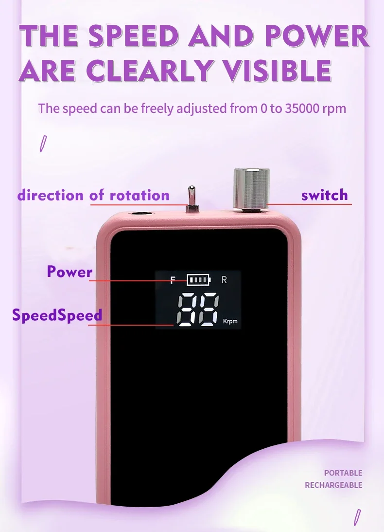 Новое поступление 2024 профессиональная дрель для ногтей портативная акриловая