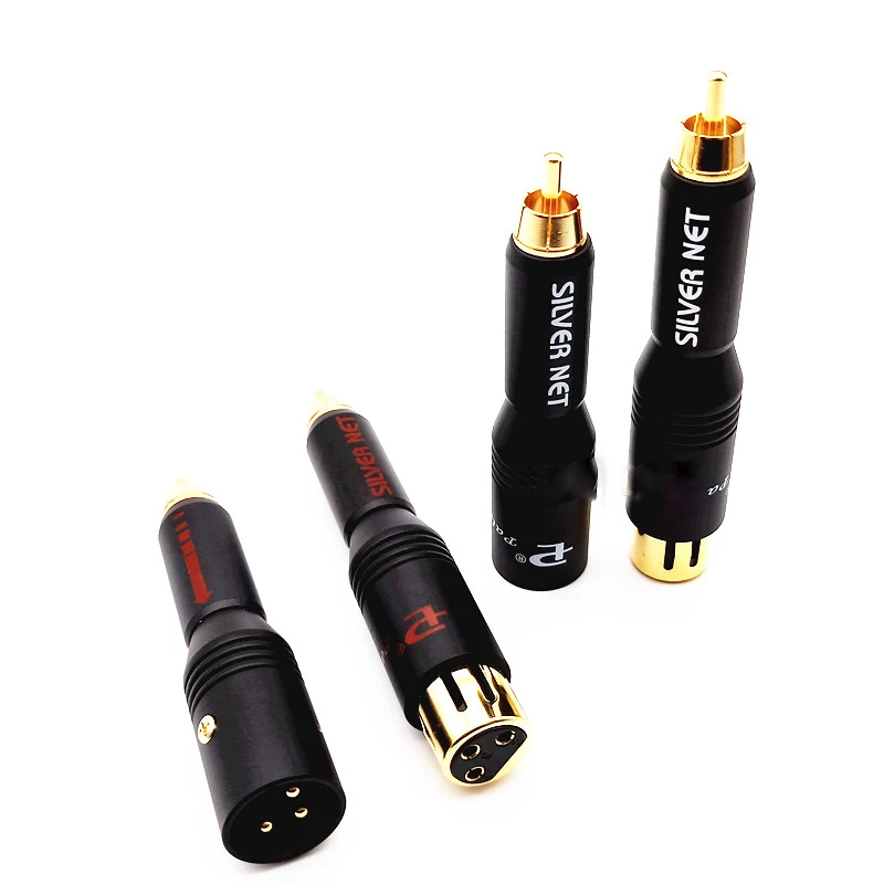 High Performance audio RCA Male to XLR Female Gold Plated adapter Connector for Amplifier  2male 2 female