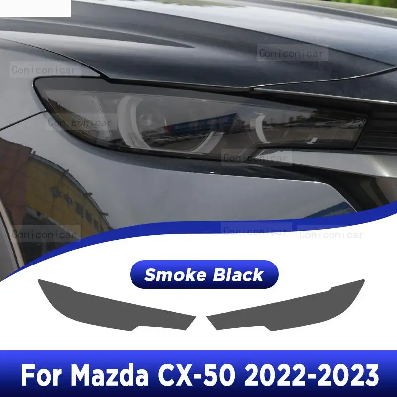 

Для MAZDA CX-50 2022 2023 CX50 тонировка автомобильной фары Черная защитная пленка защита прозрачная наклейка из ТПУ аксессуары