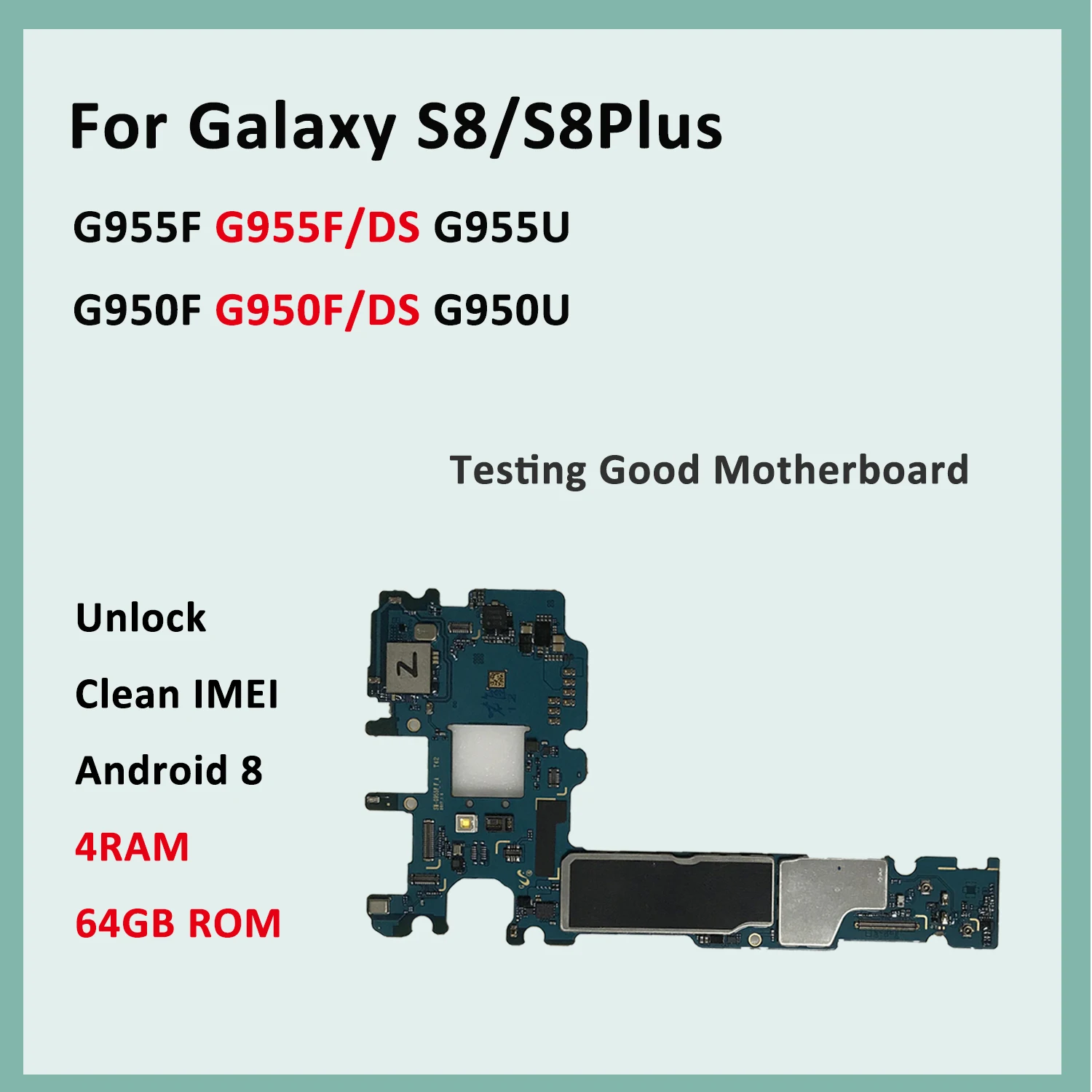 Оригинальная разблокированная материнская плата IMEI для Samsung Galaxy S8Plus G950F G950U G950FD S8