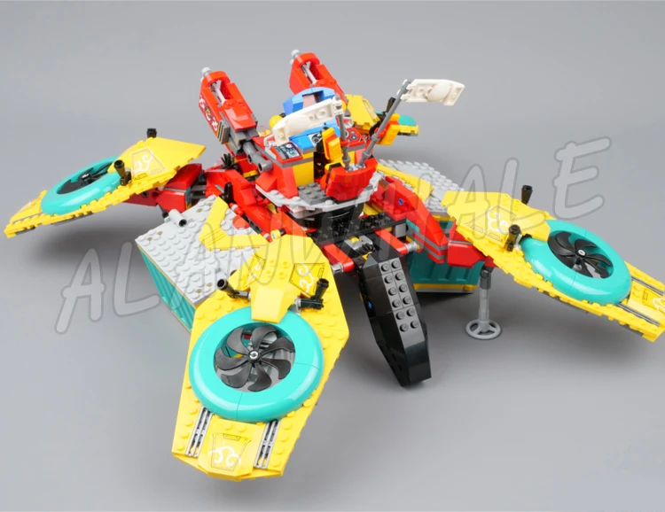 1508 шт. Monkie Kid Team Dronecopter грузовые контейнеры аркадная машина двухъярусные кровати