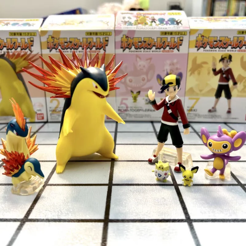 

Original Bandai Pokemon Lyra & Bayleef & Natu & Smoochum Anime Scale World Jotoh Region Action Collection Decoration In Stock